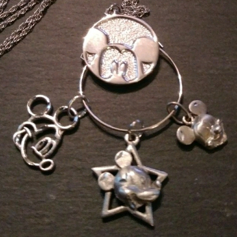 925 Mickey Necklace n charms